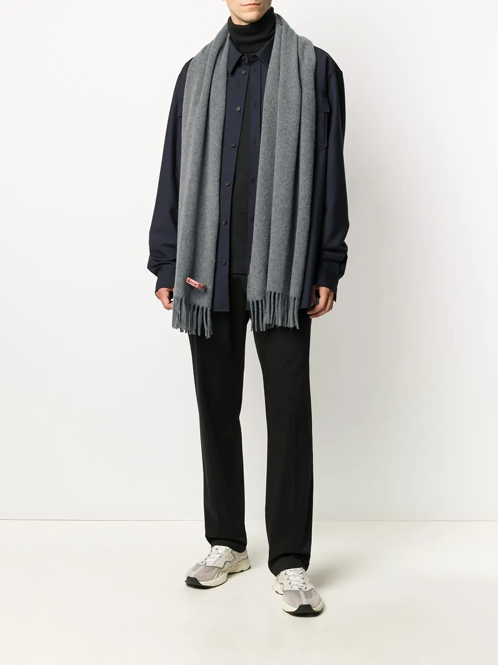 Acne Studios Sjaal met franje - Grijs