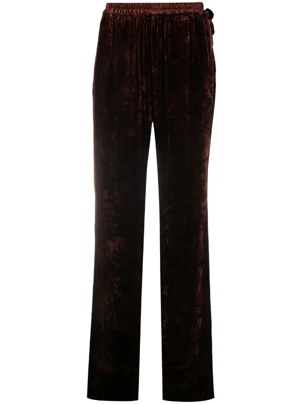 velvet flare trousers