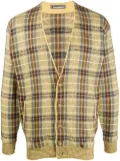 Issey Miyake Pre-Owned 1980s checkered V-neck cardigan - Neutrals