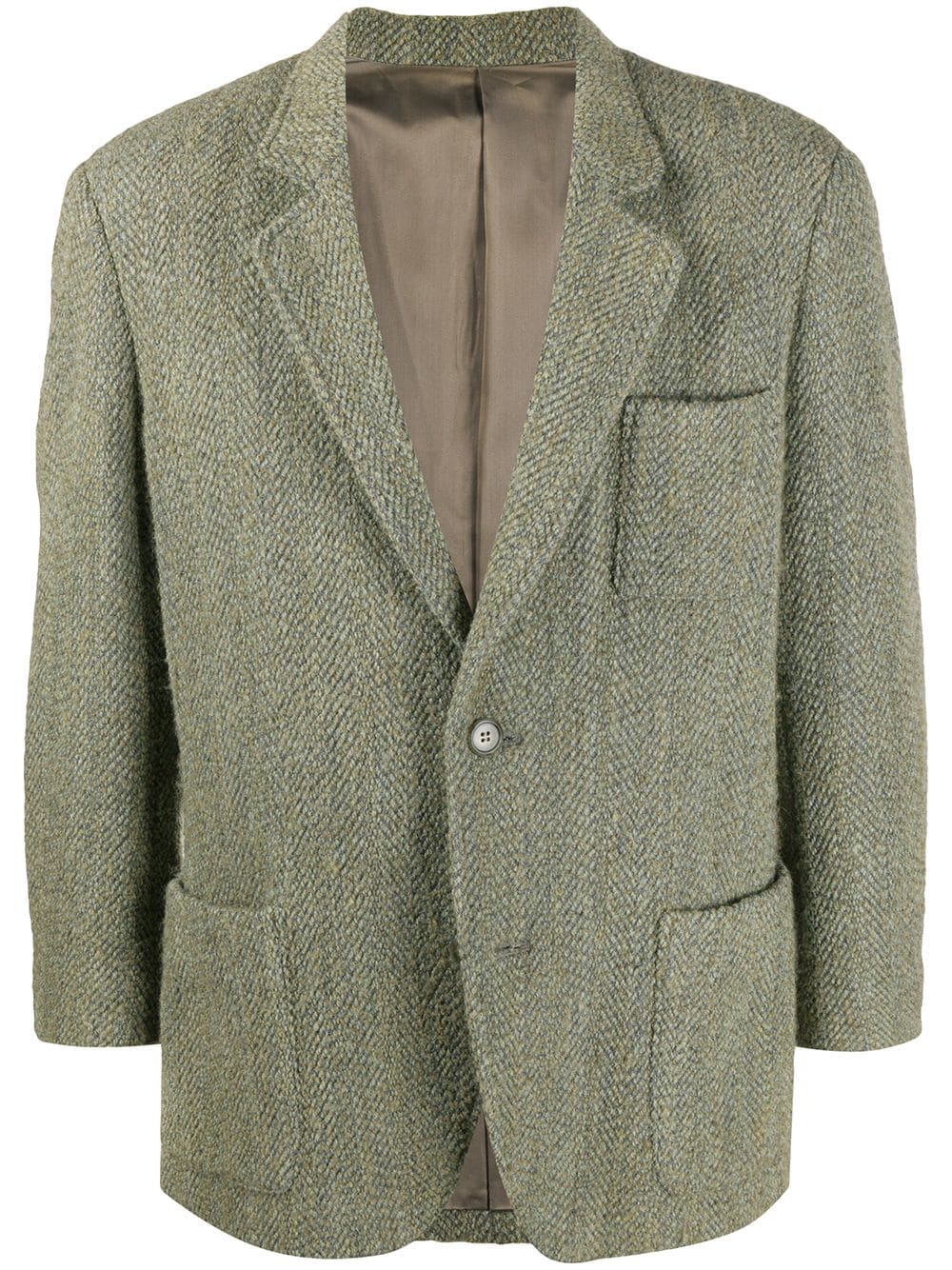 Pre-owned Issey Miyake 1980s Blazer Jacket In Green