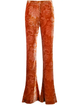 orange velvet pants