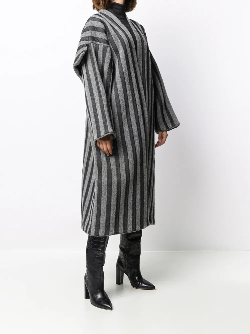 Issey Miyake Pre-Owned 1980s Striped Open Front Coat - Farfetch