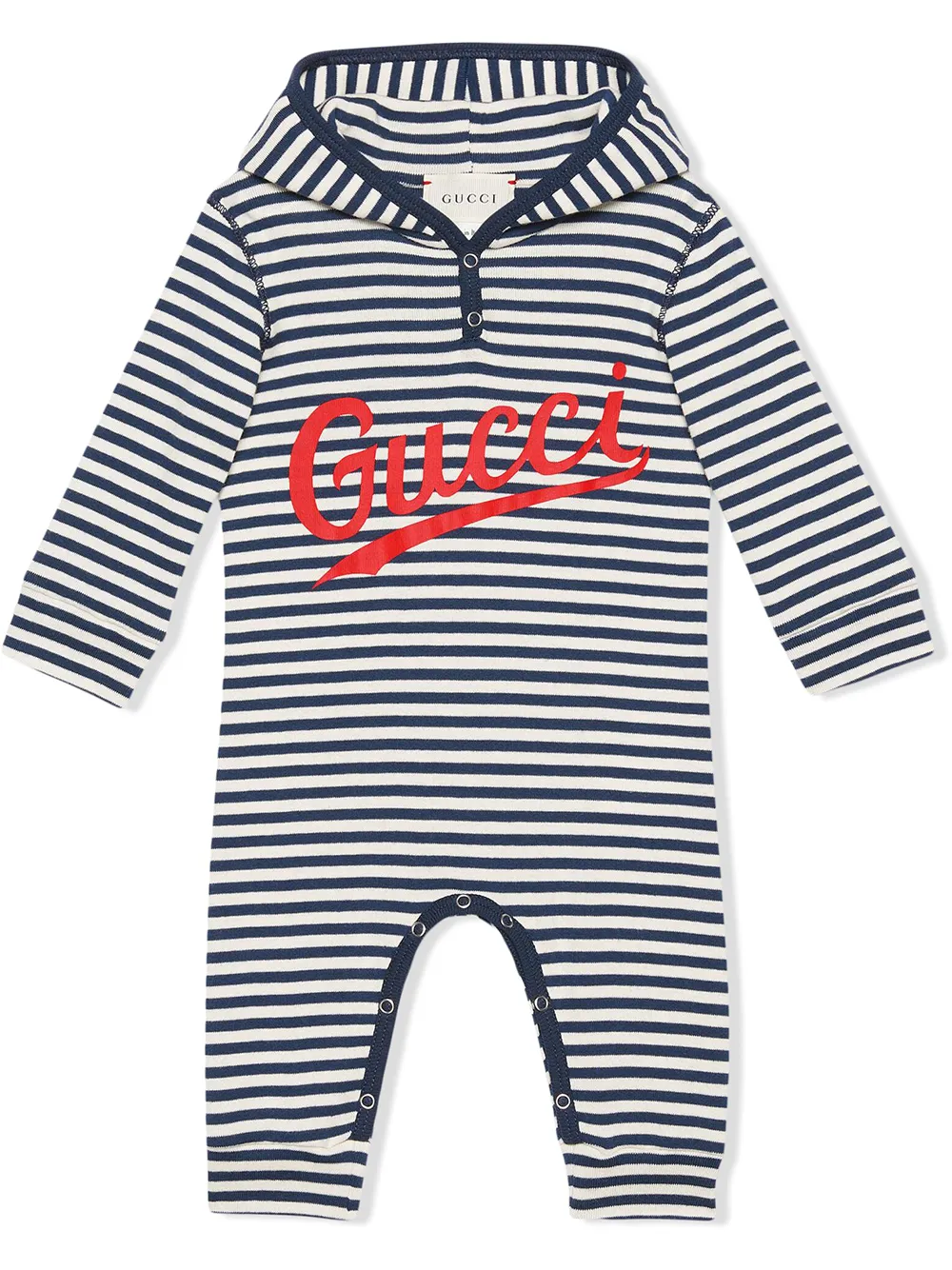 

Gucci Kids body con detalle de rayas y logo - Azul