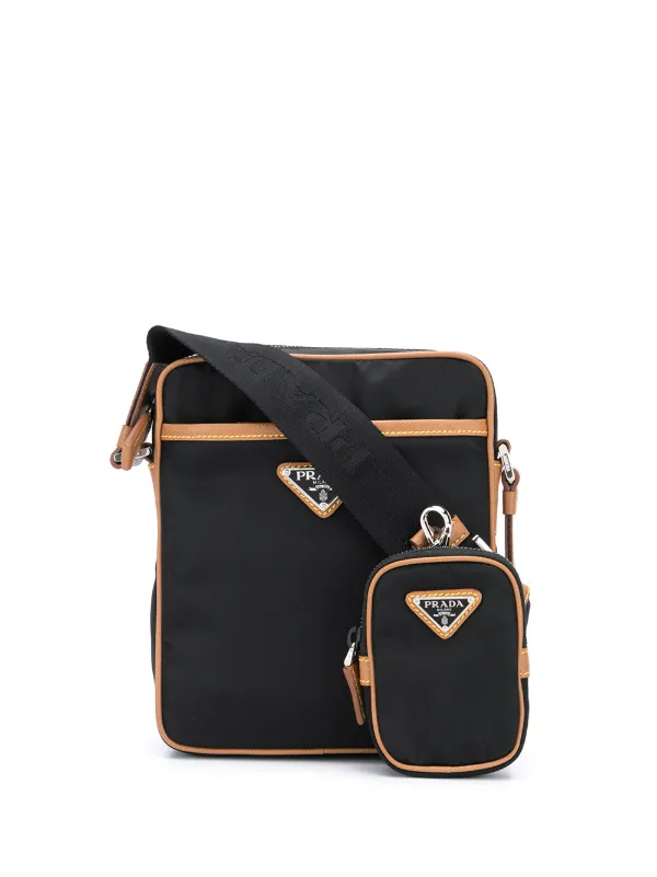 prada leather trimmed messenger bag