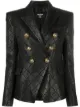 Image 1 of Balmain double-breasted leather blazer