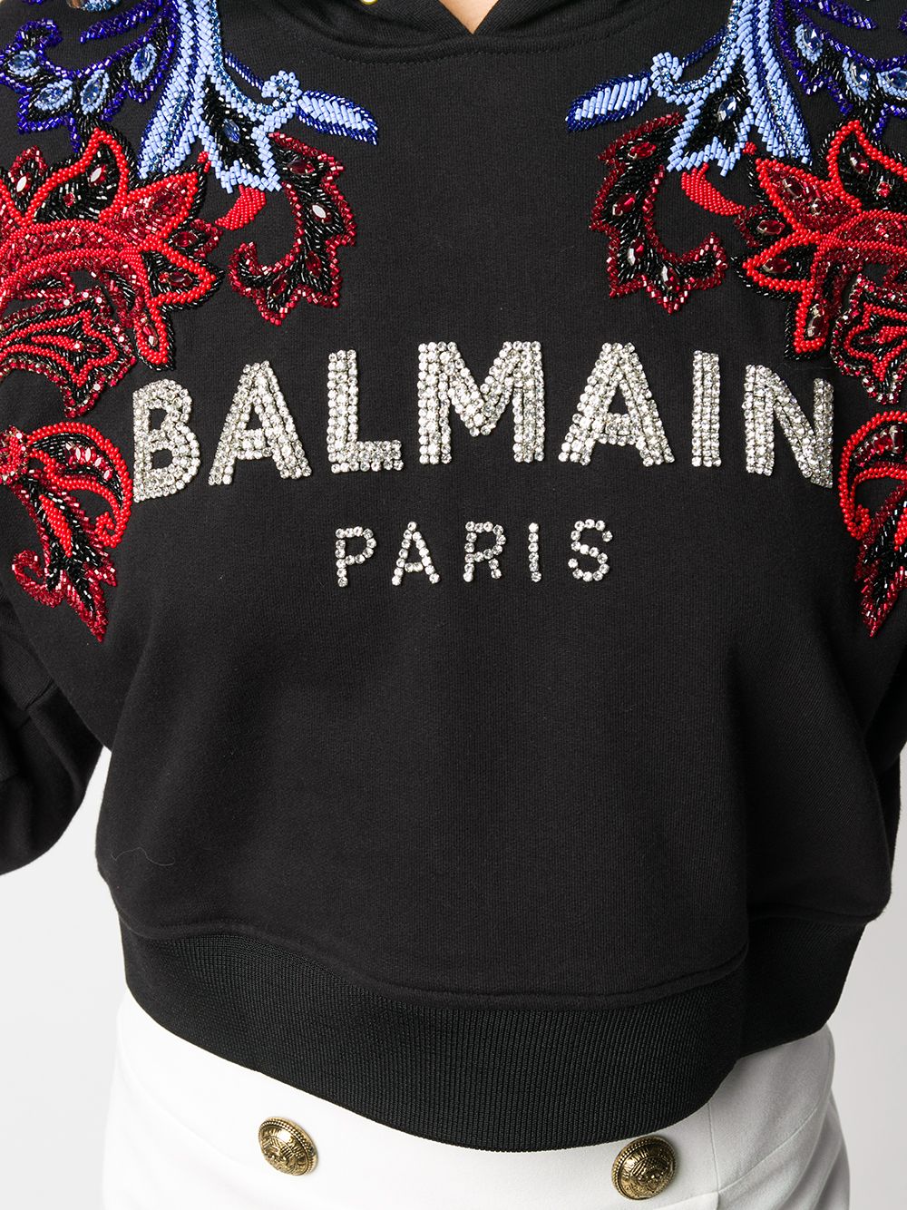 фото Balmain худи с логотипом и кристаллами