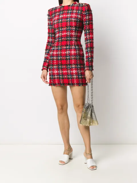 plaid tweed dress