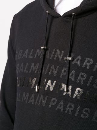 logo print drawstring hoodie展示图