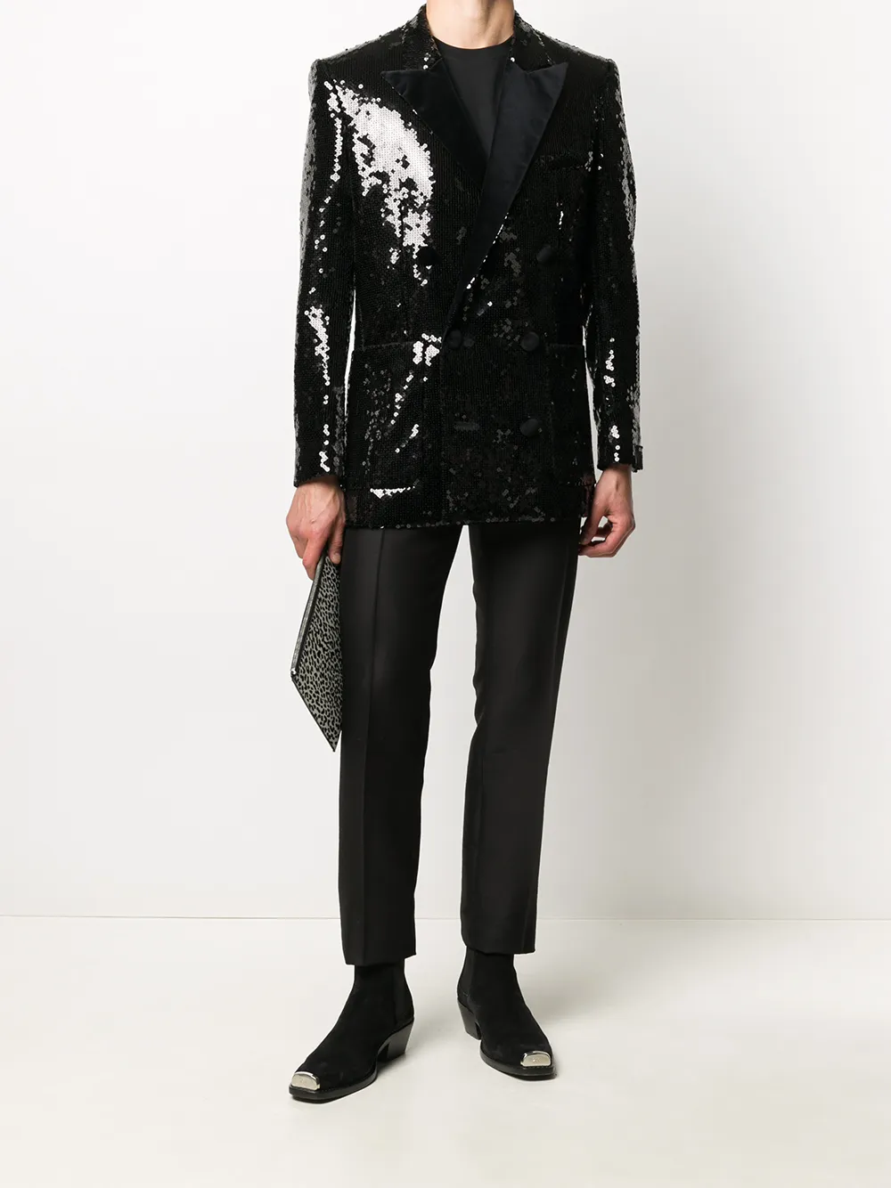 Image 2 of Balmain sequin-embellished single-breasted blazer