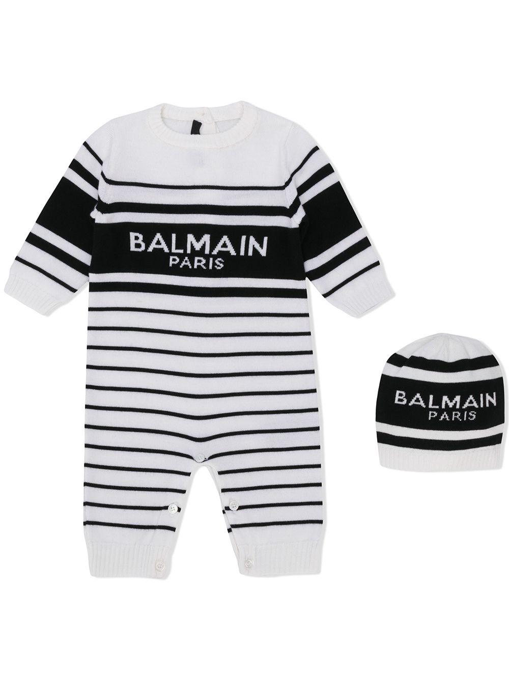 фото Balmain kids полосатый комбинезон