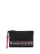 Image 1 of Alexander McQueen logo stripe zipped clutch