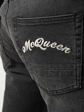 embroidered logo slim-fit jeans展示图