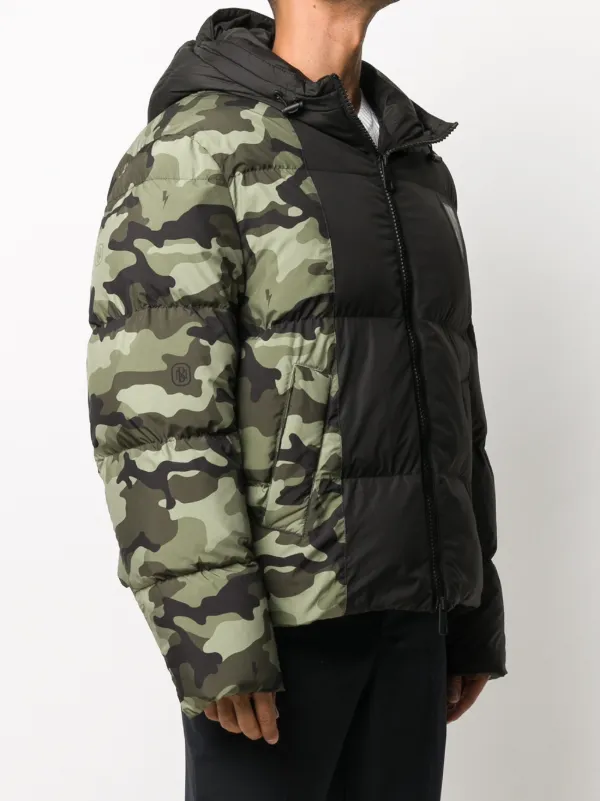 camo print puffer jacket