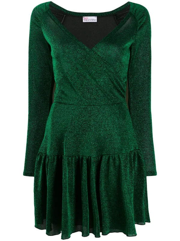 green peplum dress