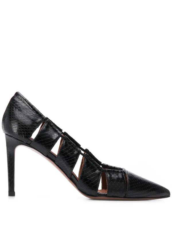 snakeskin high heel shoes