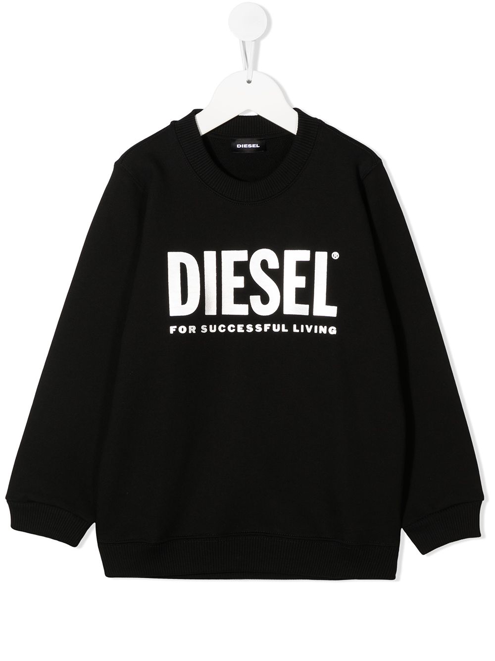 фото Diesel kids logo print round neck sweatshirt