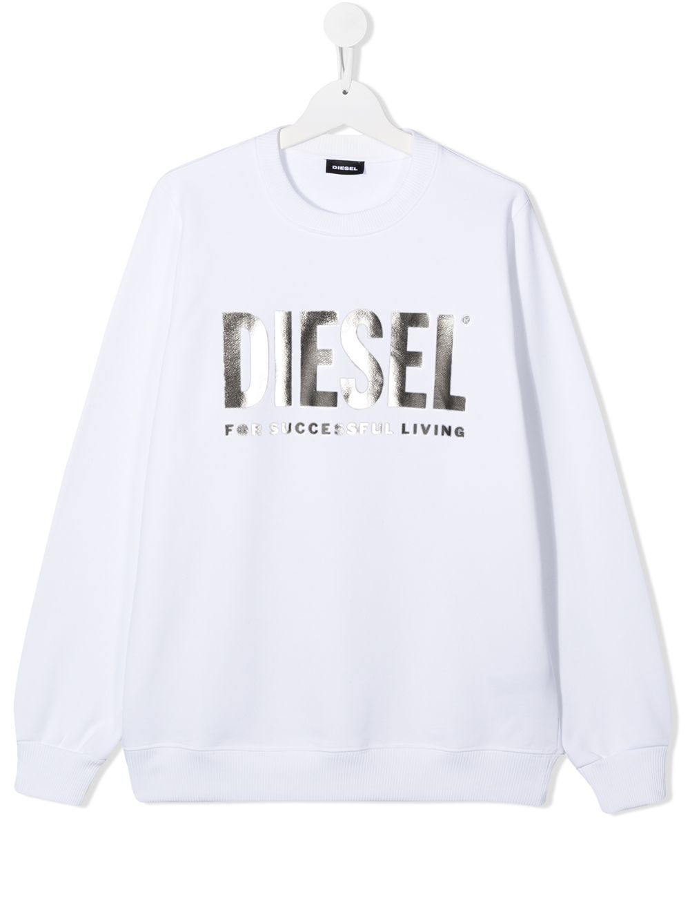 фото Diesel kids teen metallic logo print sweatshirt