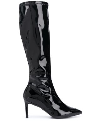 stuart weitzman patent leather boots