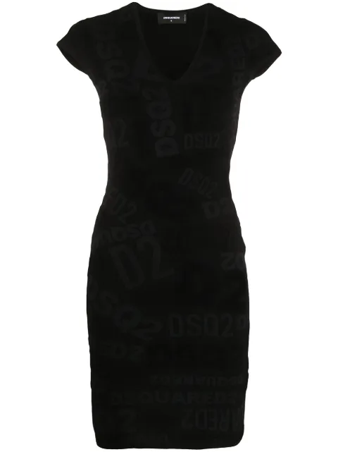 DSQUARED2 chenille logo print dress Women