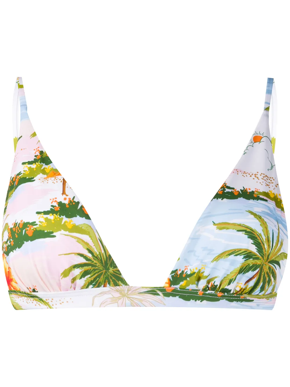 

MC2 Saint Barth top de bikini con estampado tropical - Rosado