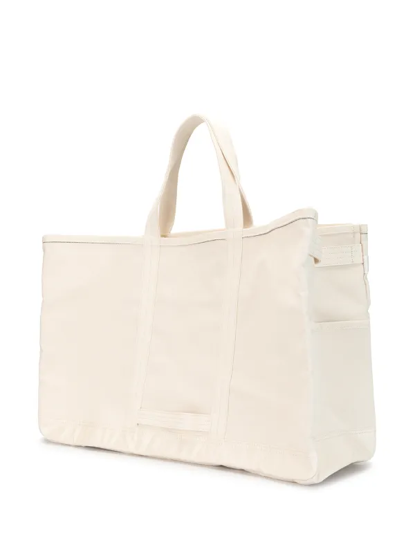 As2ov Alberton Canvas Tote Bag | White | FARFETCH JO