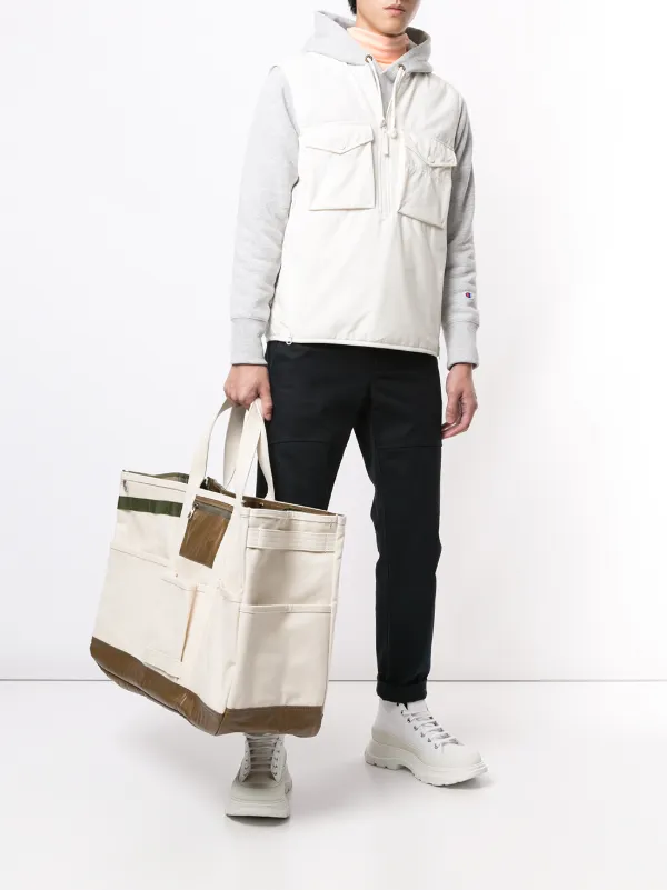 As2ov Alberton Canvas Tote Bag | White | FARFETCH PH