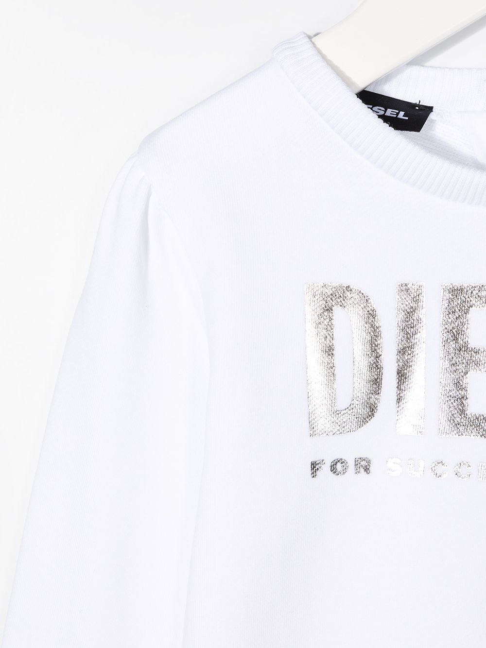 фото Diesel kids metallic logo print buttoned sweatshirt