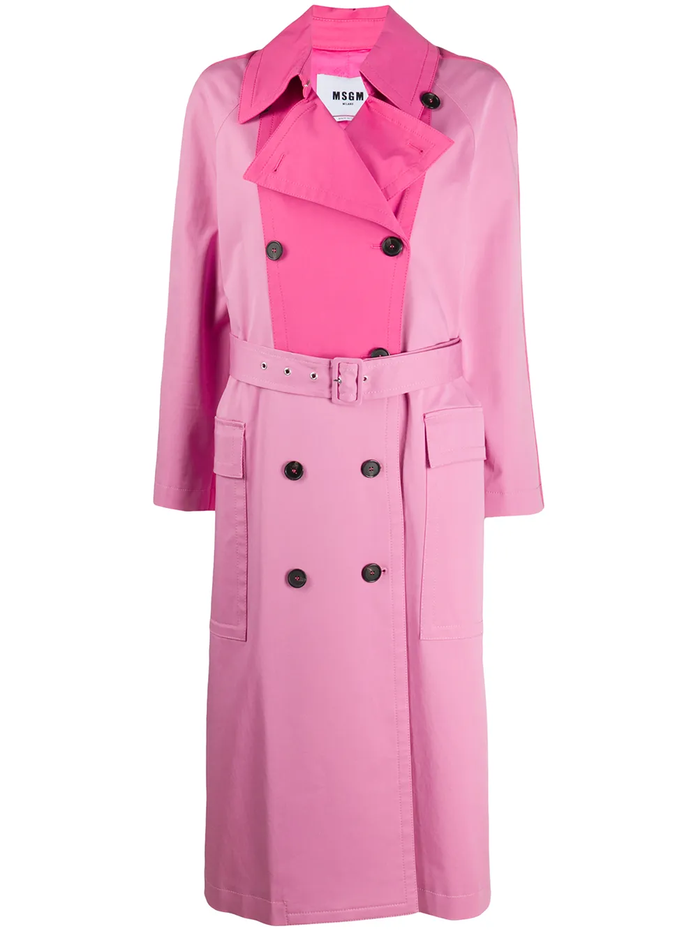 MSGM Zweifarbiger Trenchcoat S14bi 8v91u MSGM Zweifarbiger Trenchcoat S14bi 8v91u