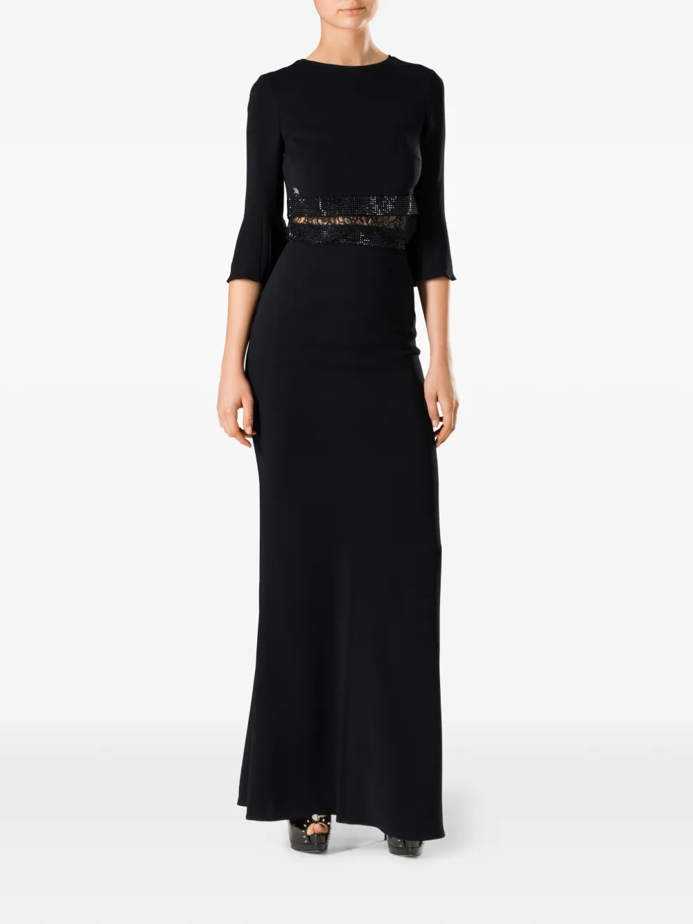  Philipp Plein Maxikleid Mit Strass   Schwarz 