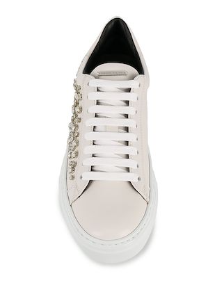 crystal-embellishment low-top sneakers展示图