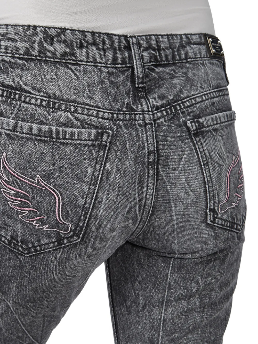 Philipp Plein Boyfriend Angel cropped jeans Grijs