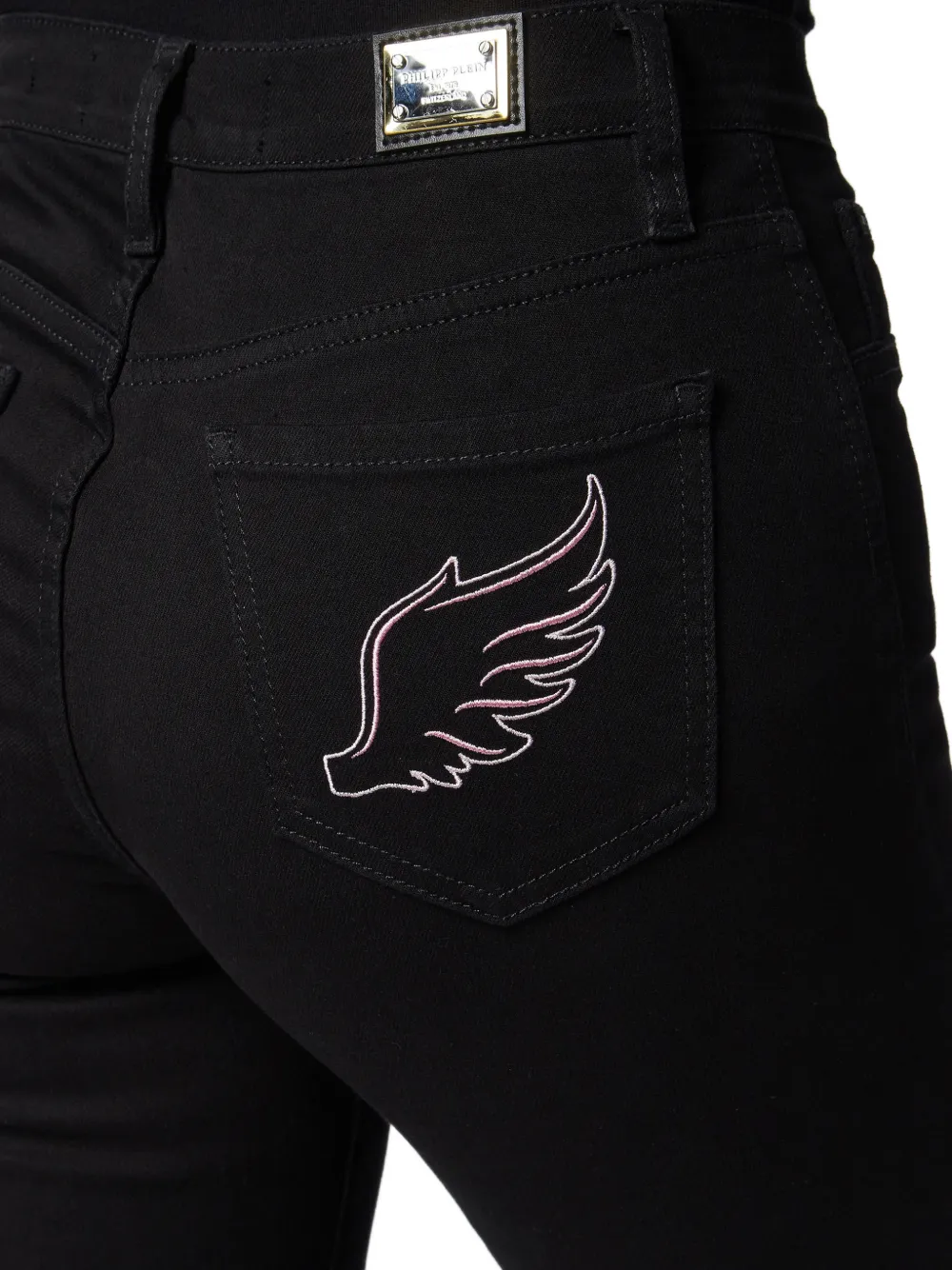 Philipp Plein Angel high waist jegging Zwart