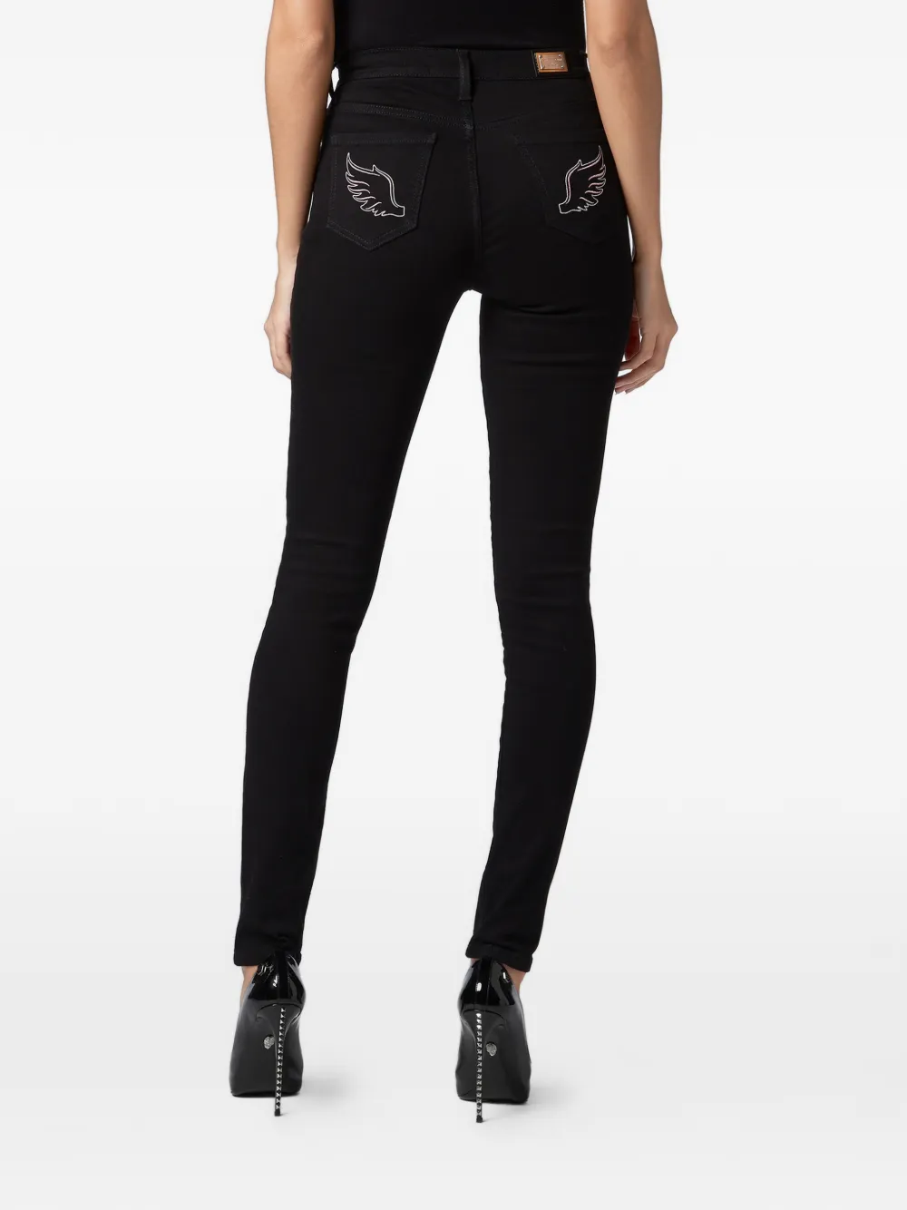 Philipp Plein Angel high waist jegging Zwart
