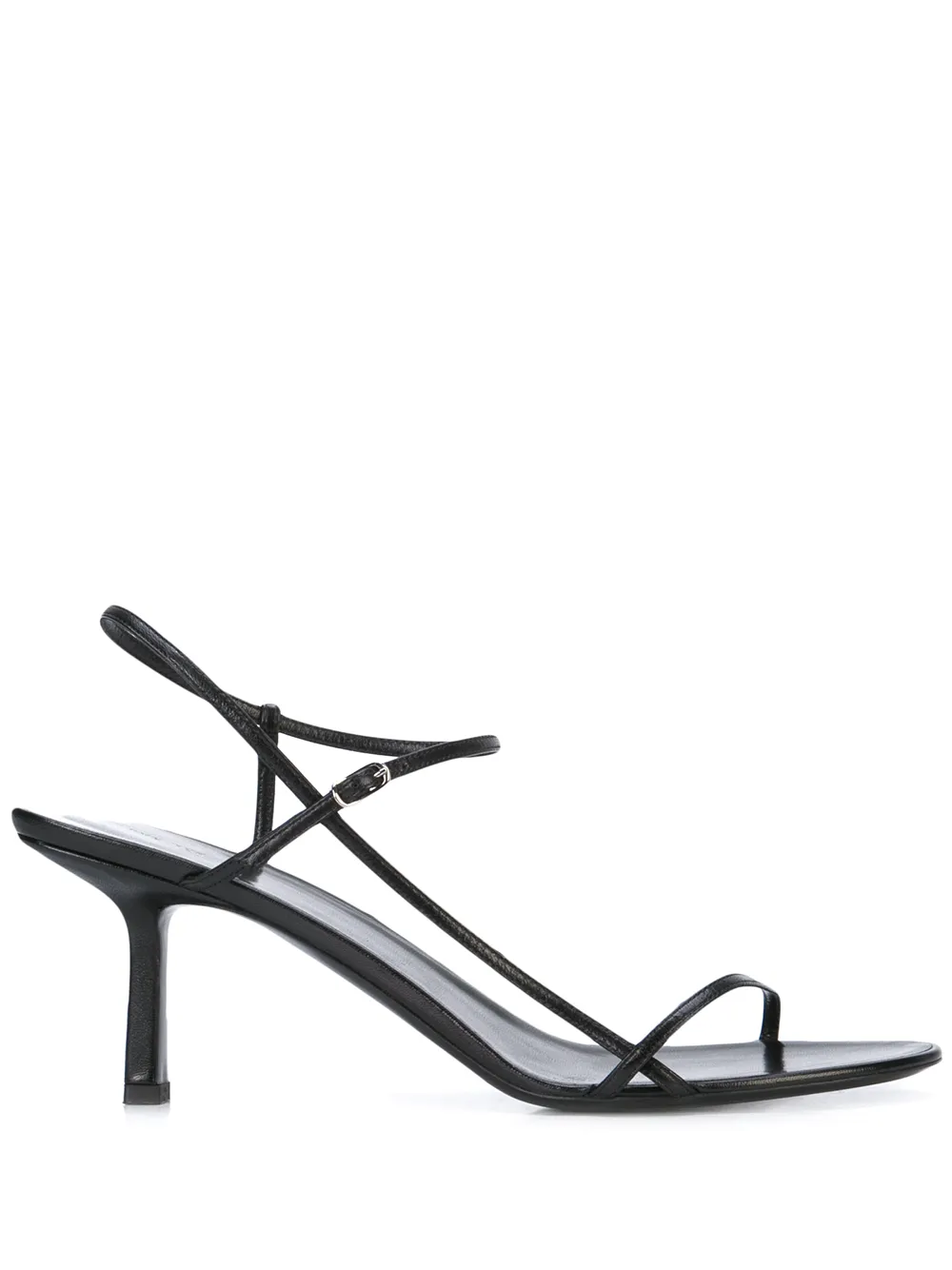 The Row Bare Black Leather Sandals