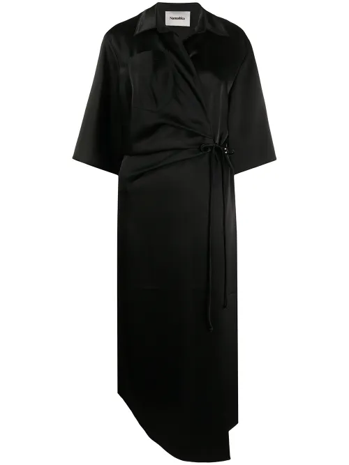 Robe-portefeuille en satin - Nanushka - Modalova