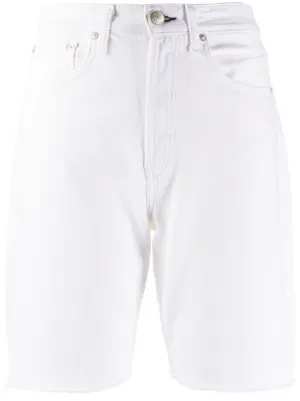 womens black denim knee length shorts