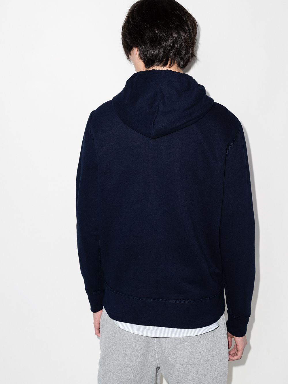 Shop Polo Ralph Lauren Embroidered-logo Hoodie In Blue