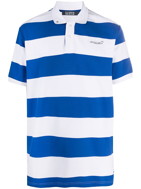 blue striped polo t shirt