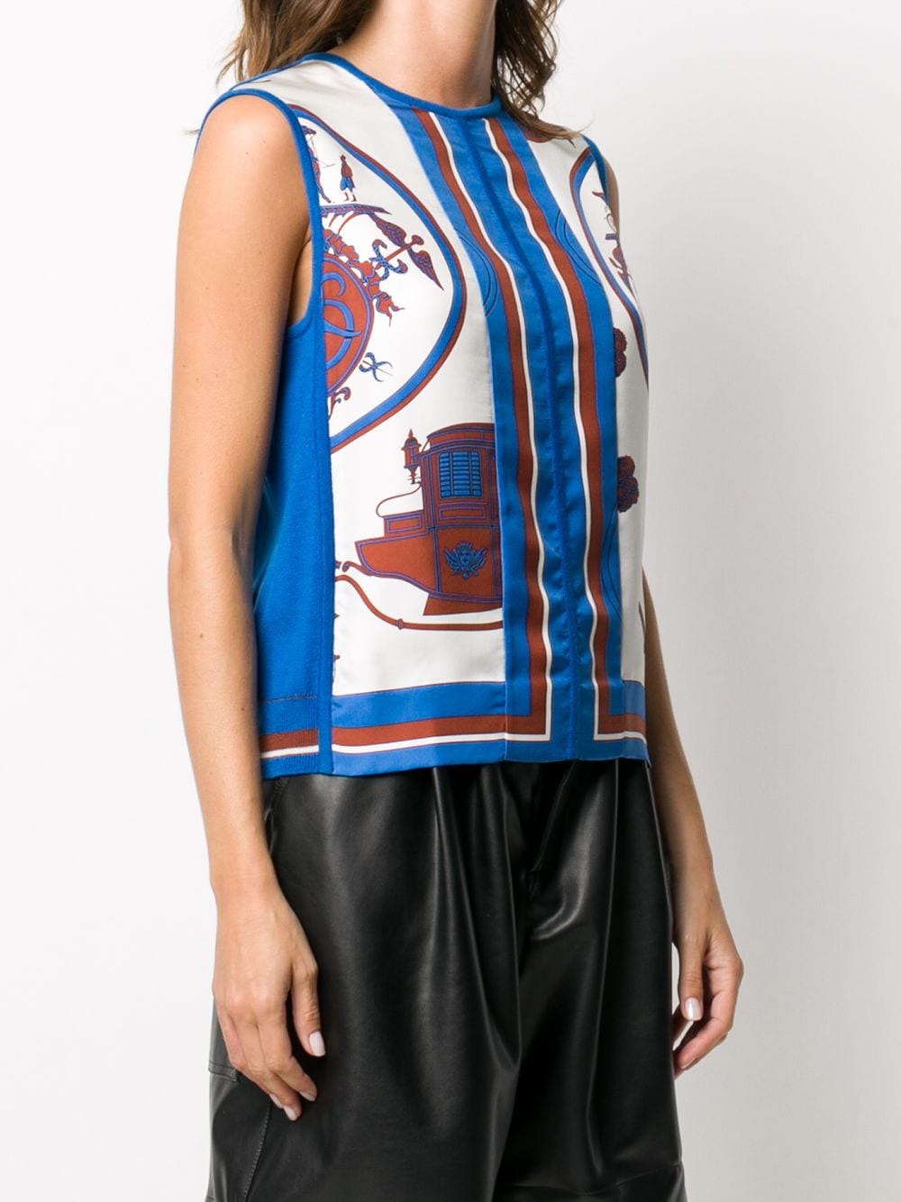 Pre-owned Hermes  Print Front Top In Blue