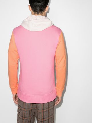 colour block cotton logo hoodie展示图