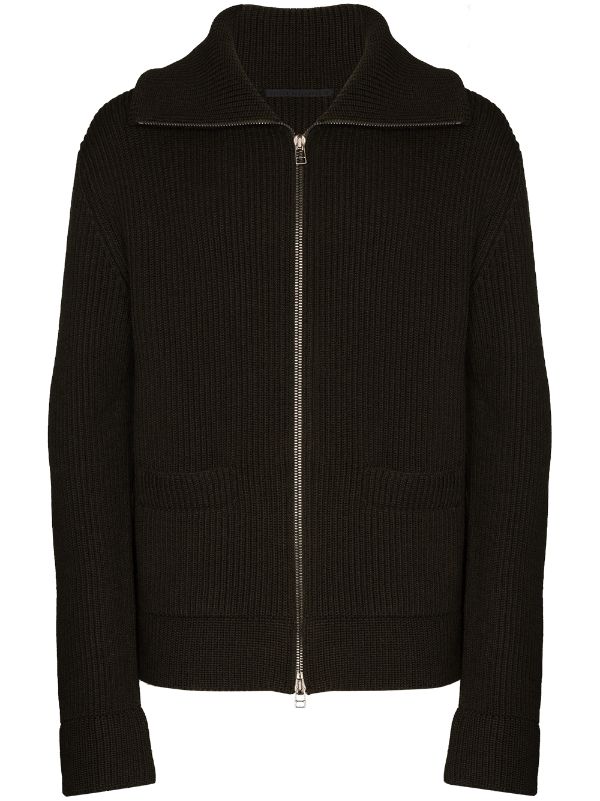 zip up wool cardigan