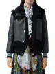 Burberry striped cuff shearling jacket
