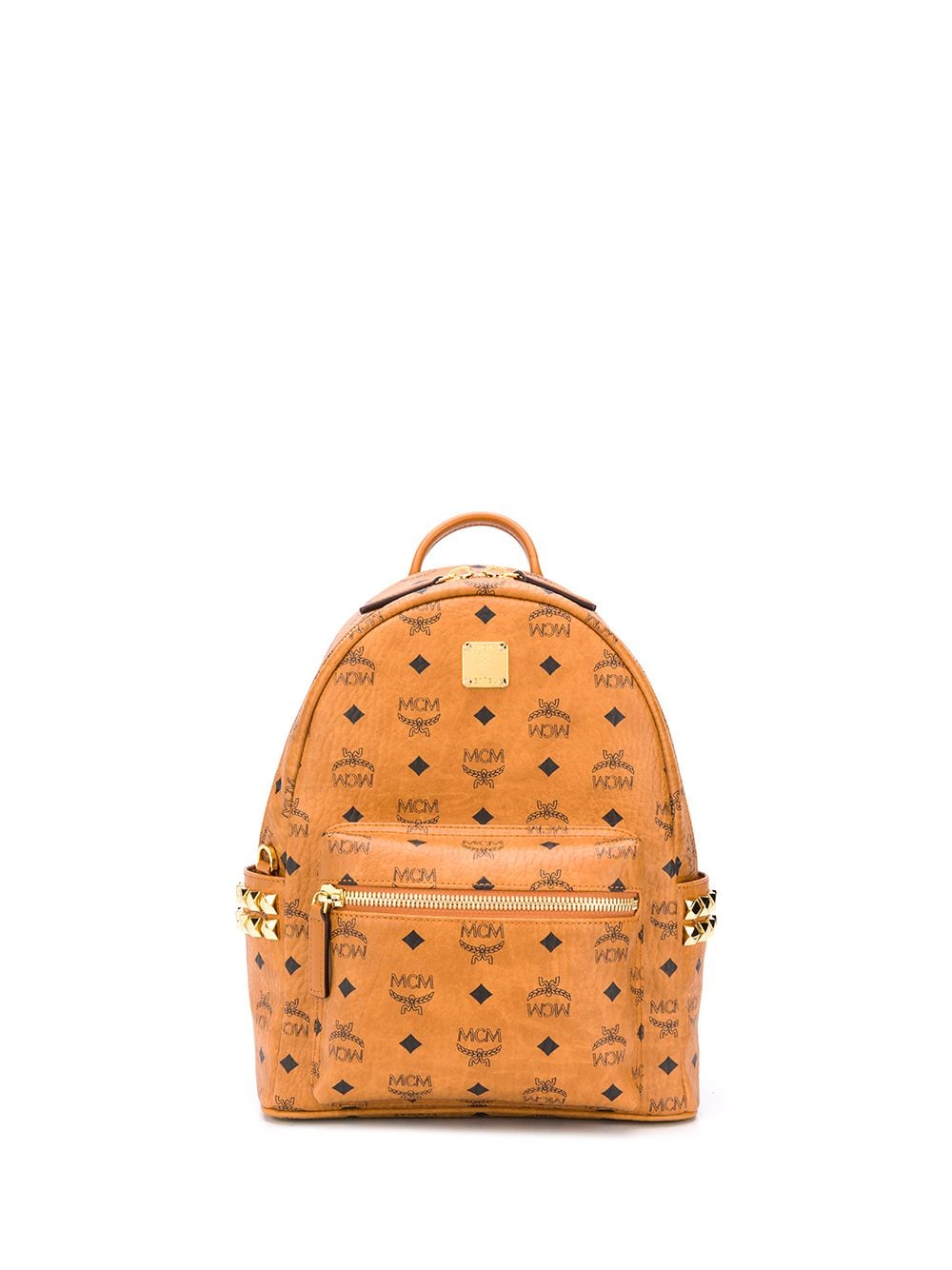 Shop Mcm Stark Studded Backpack In Brown