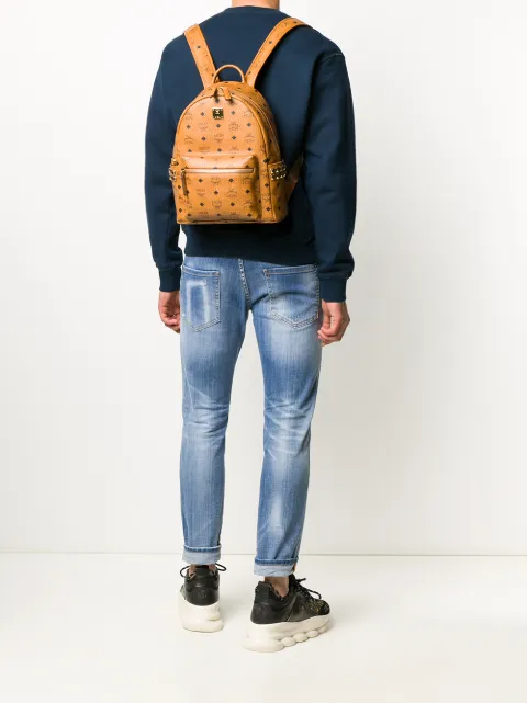 mcm stark studded backpack