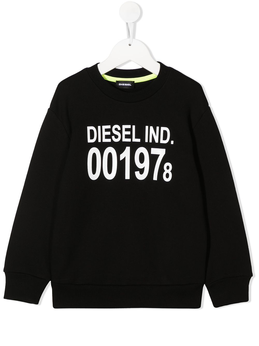 фото Diesel kids 1978 logo print round neck sweatshirt