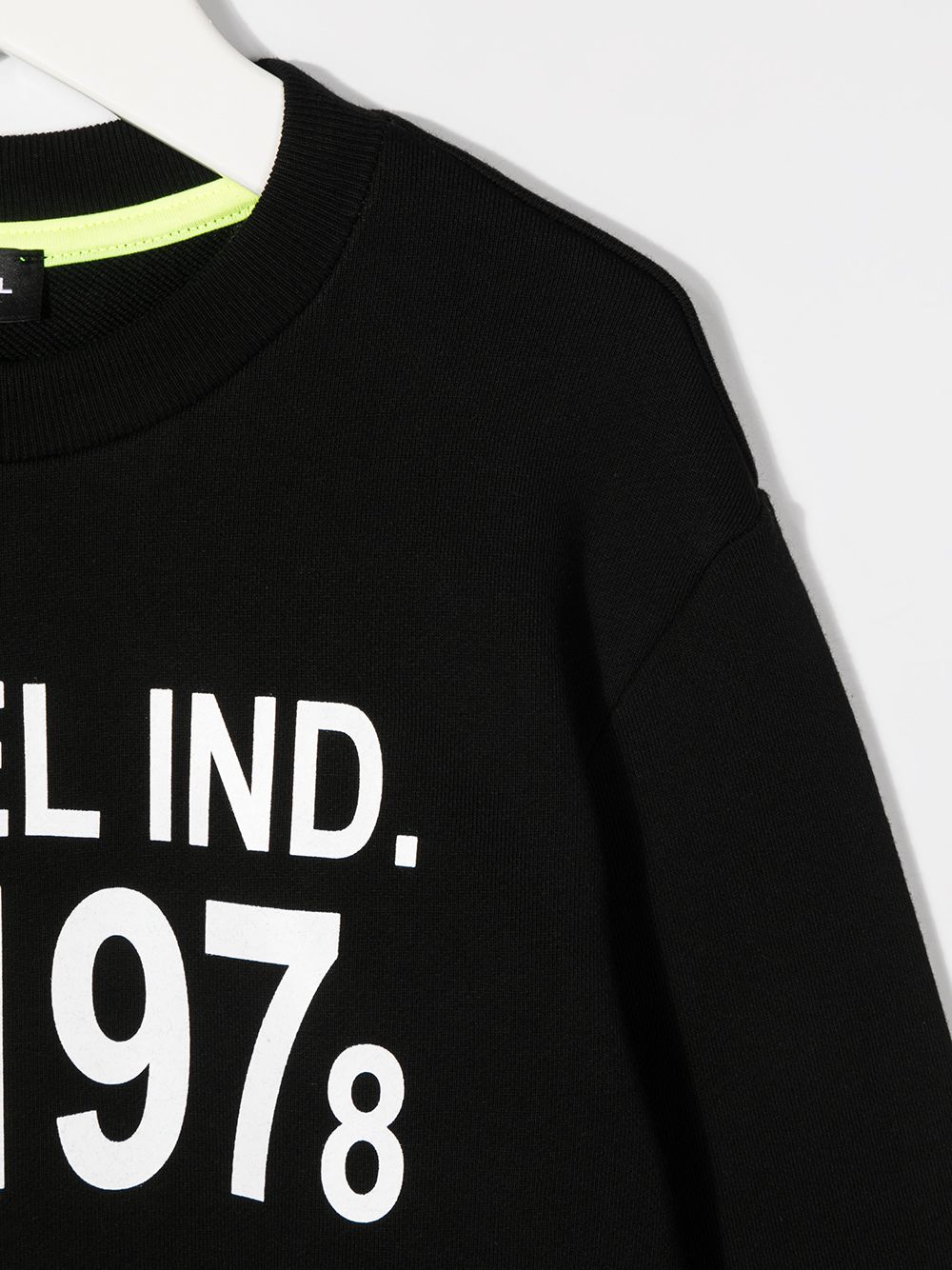 фото Diesel kids 1978 logo print round neck sweatshirt