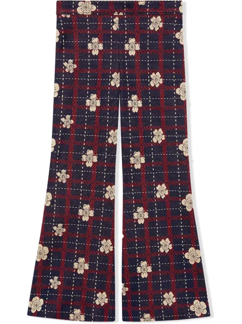 Gucci Kids flower check flare trousers