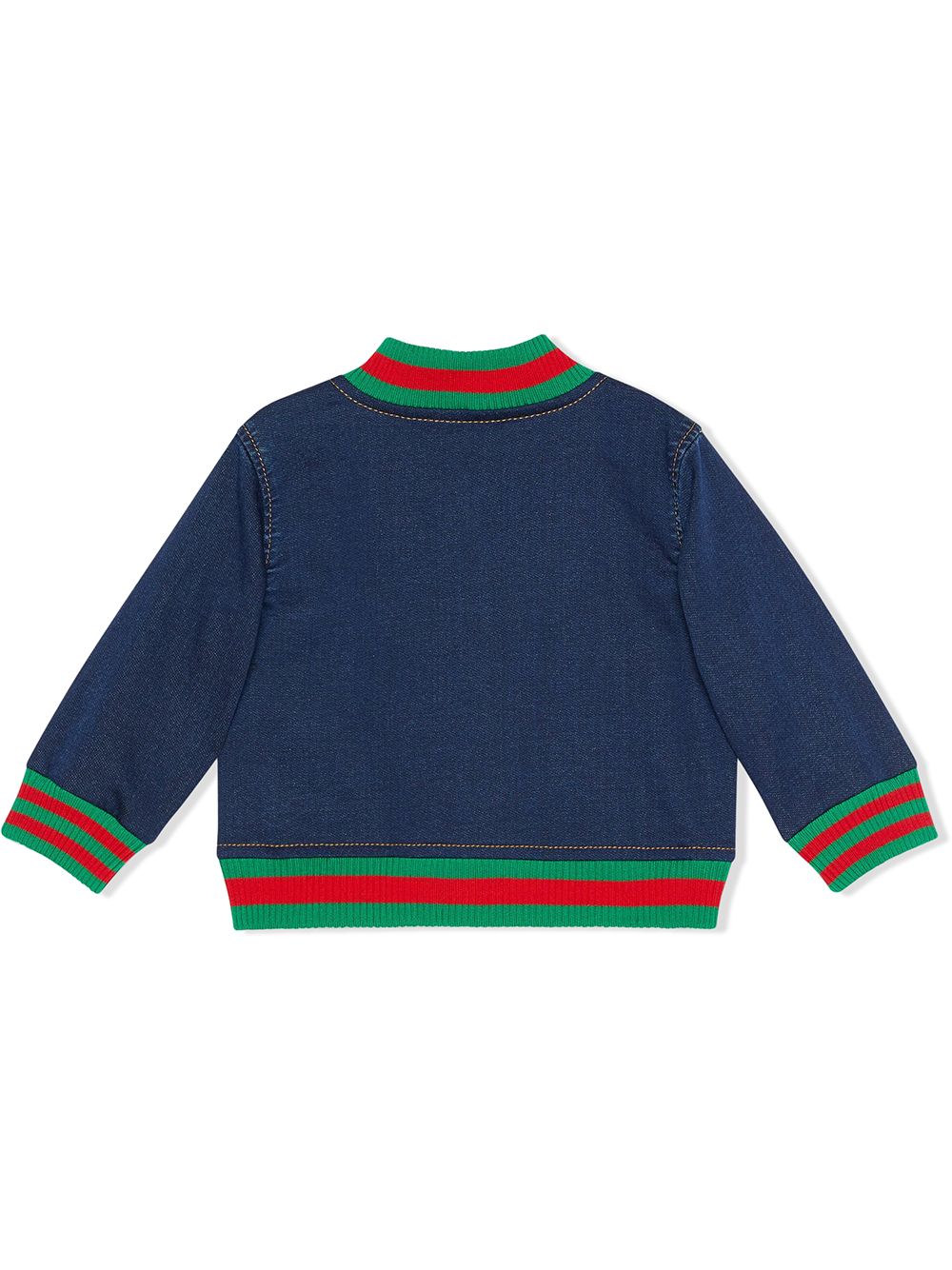 Shop Gucci Kids Baby jersey denim jacket with Express Delivery - FARFETCH