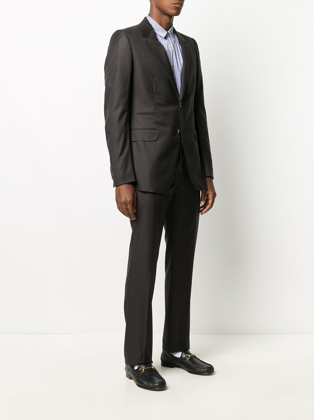 Shop Gucci Two-piece Micro Motif Suit In Black
