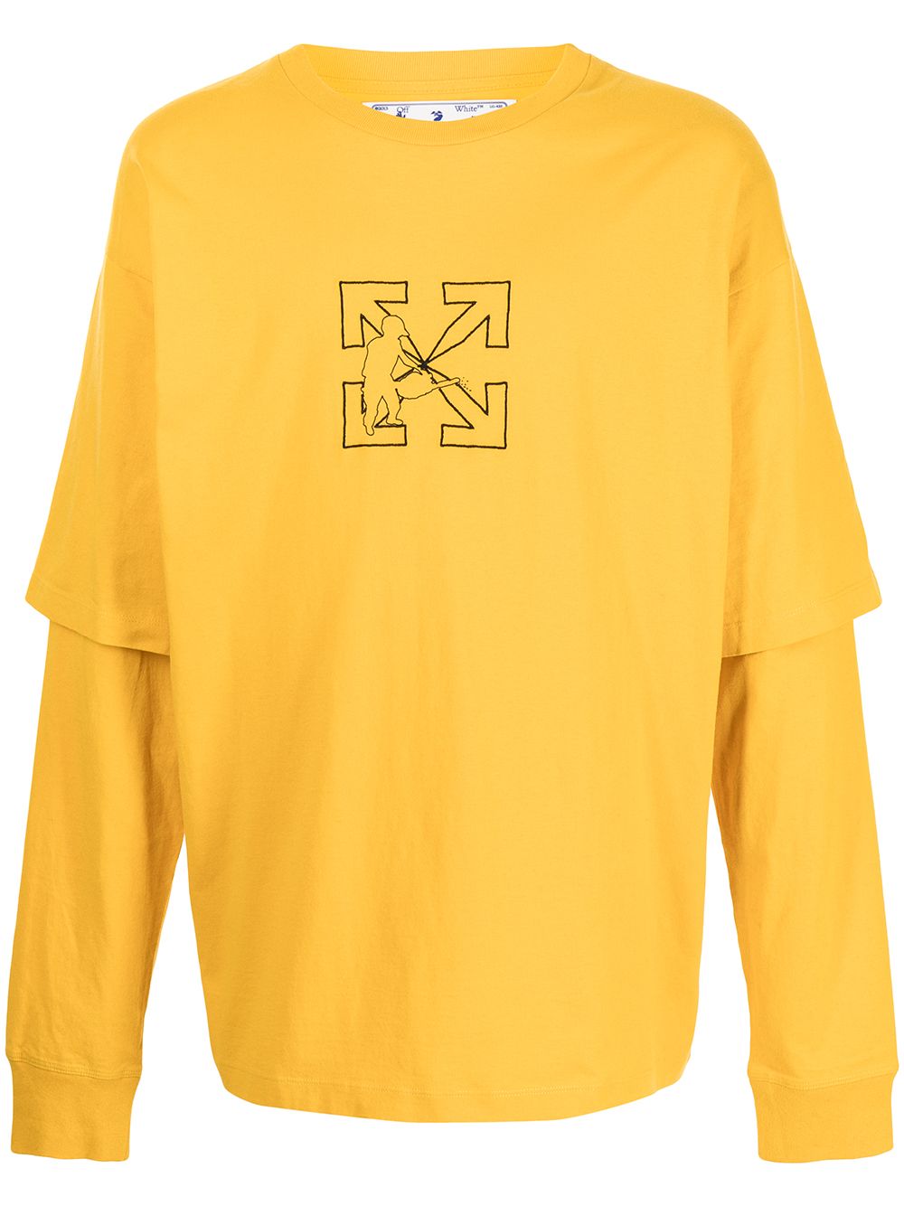 Off-white Arrows Motif Layered-look T-shirt In Yellow